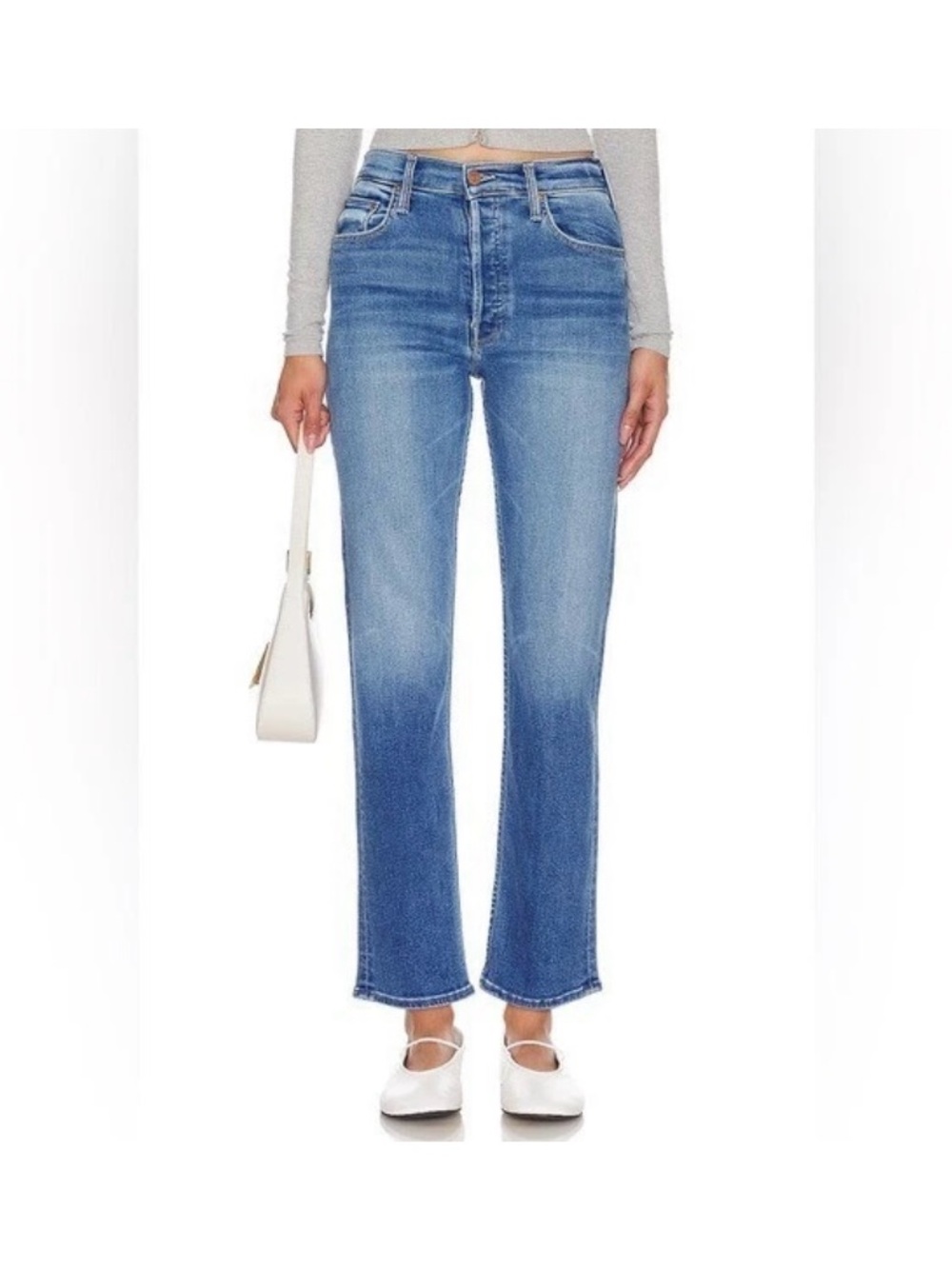 Mother The Tomcat High-Rise Straight Leg Jeans Layover